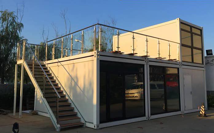 Modern Two-Story Customized Office With Glass Windows